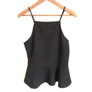 Black Sexy Spaghetti Strap Peplum Top